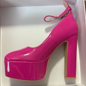 Hot pink Platform Chunky High Heels size 8.5